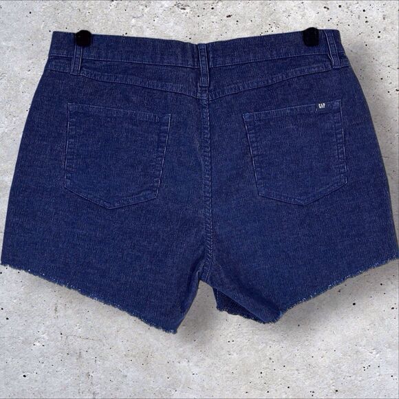 NWT GAP Corduroy Cut Off Shorts Womens 10 Medieval Blue Raw Edge Hem Stretch - Picture 4 of 9